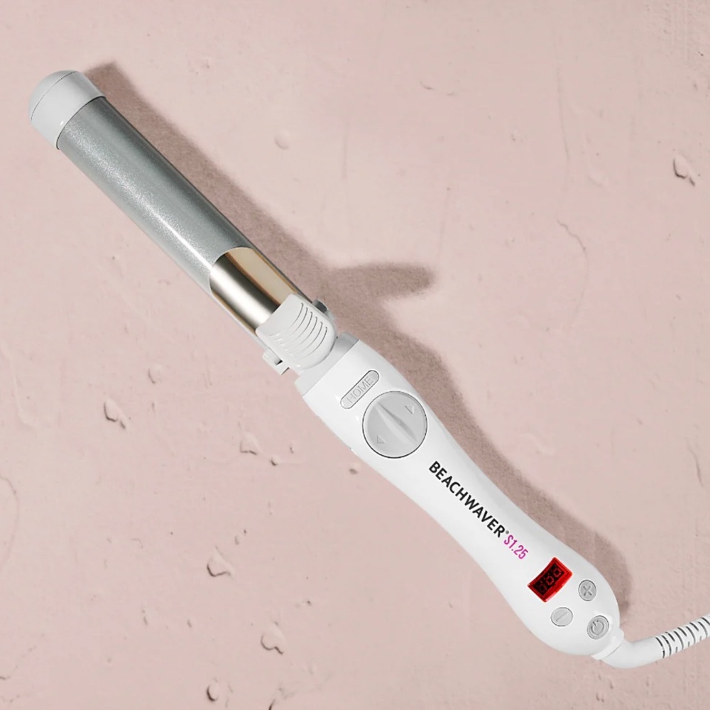 Beachwaver Series S1 Rotating Curling Iron 1” Barrel White/Gray DV1138 Tested